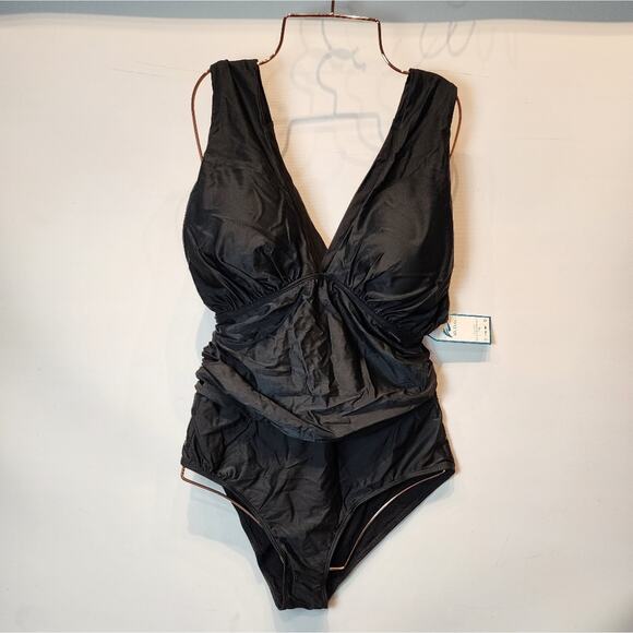 New Black One Piece Swimsuit Sexy Bathing Suit Peek A Boo Size XL - Picture 3 of 16